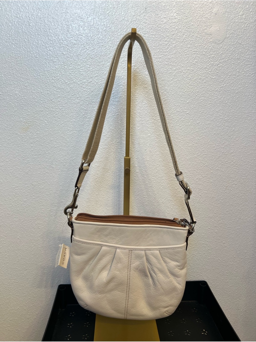 Coach Soho Pleated Cream Swingpack / Crossbody Bag